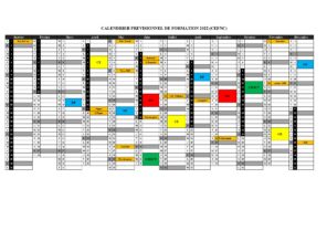 Calendrier prévisionnel de Formation CEFNC 2022