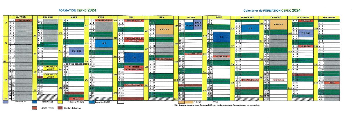 Le calendrier des formations 2024